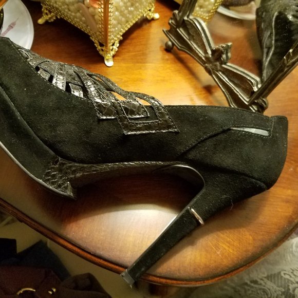 SAVE $100! HOTTEST HEELS by Sam Edelman Leather Suede Embossed Sandal Pump SZ 10 - Picture 4 of 7